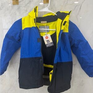 Lily and Dan Blue and Yellow Colorblock Ski Jacket